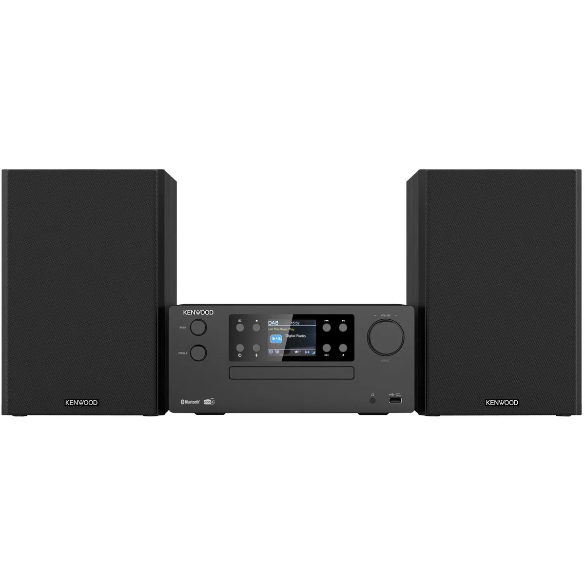 KENWOOD M-925DAB-B - Micro HiFi-System mit DAB+, CD, USB, Bluetooth, 2 x 50 Watt RMS und TFT-Display (Midnight Black)