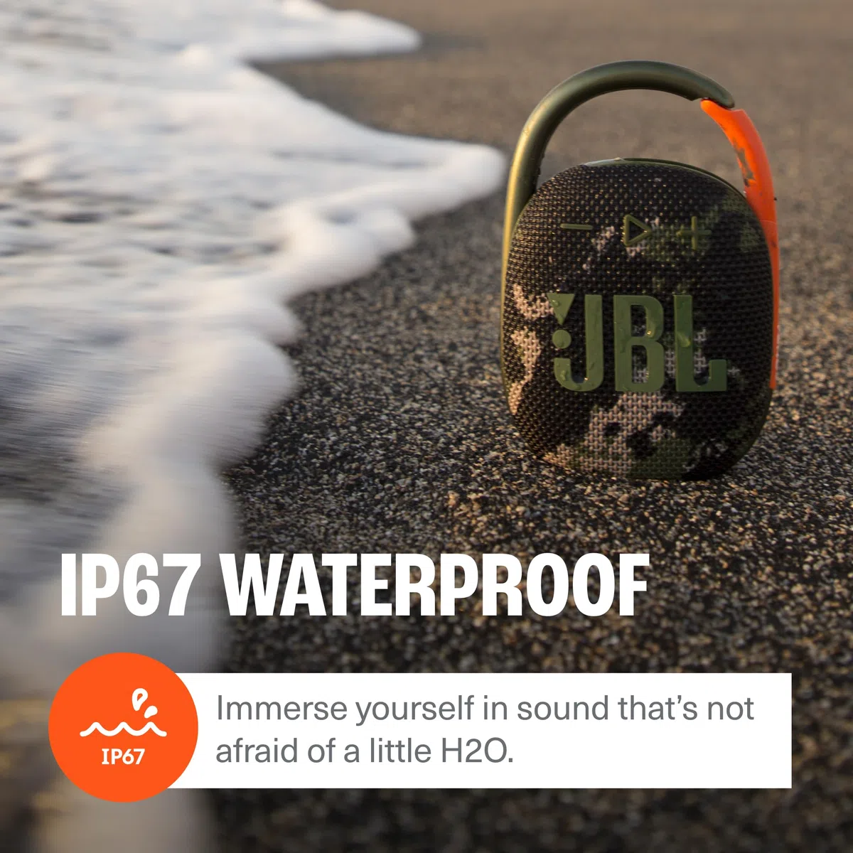 JBL In-Ear Ohrhörer Clip 4 - Tragbarer Mini-Bluetooth-Lautsprecher, großer Audio- und ausdrucksstarker Bass, integrierter Karabiner, IP67 wasserdicht und staubdicht