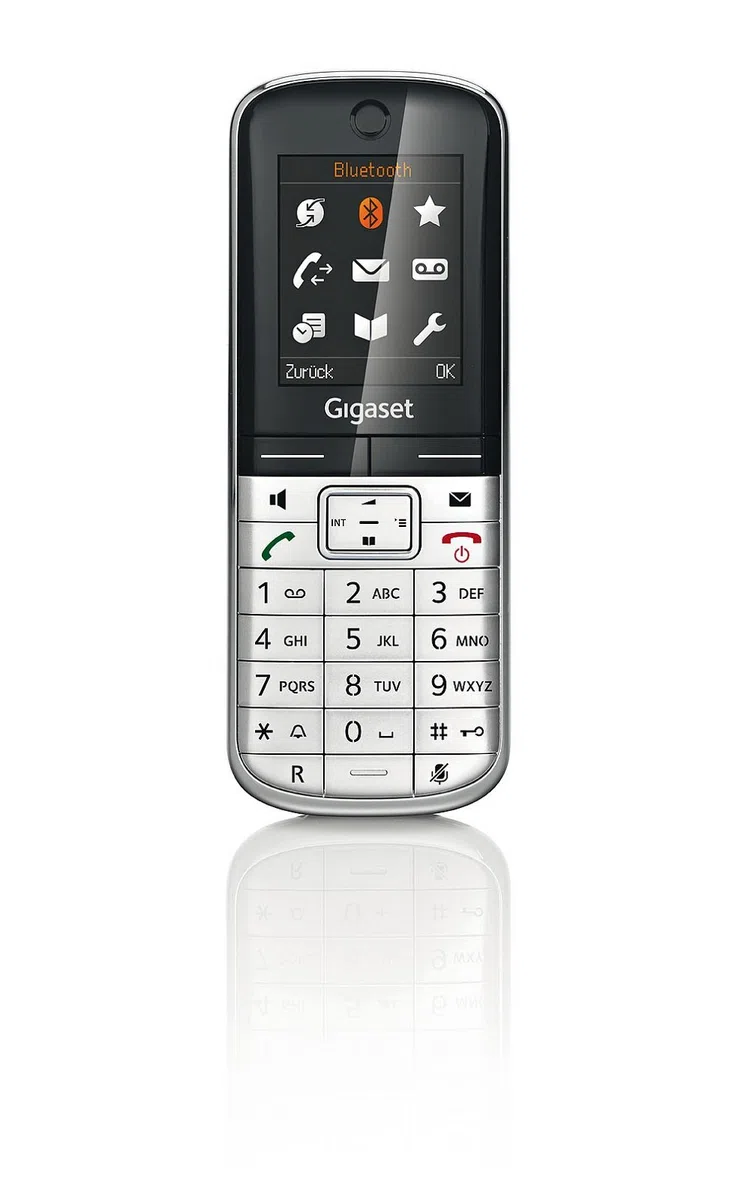 Gigaset SL400A High End Schnurlostelefon (4,6cm (1,8 Zoll) TFT-Farbdisplay, Anrufbeantworter, USB-Anschluss, Bluetooth)metall / schwarz