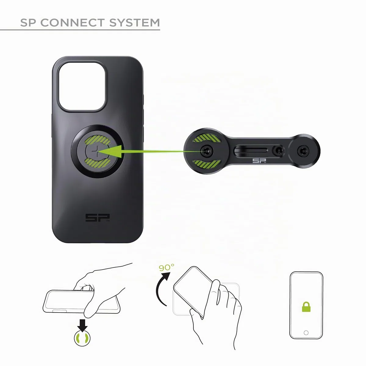 SP CONNECT Moto Bundle | SPC+ | kompatibel mit iPhone 14/13 | Handyhalter für Motorrad Bike Moped Roller | Gadget Halterung für Navi