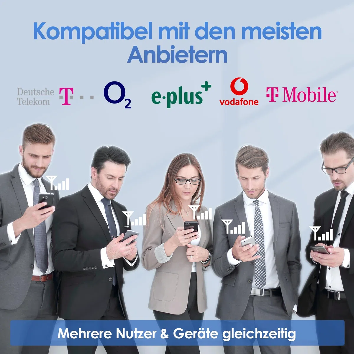 Mobilfunk Verstärker für Haus und Büro, 4G LTE 3G GSM Handy Empfangsverstärker Signalverstärker Band 3/7/20 800/1800/2600MHz Mobilfunk Repeater für Vodafone O2 Telekom T-Mobile