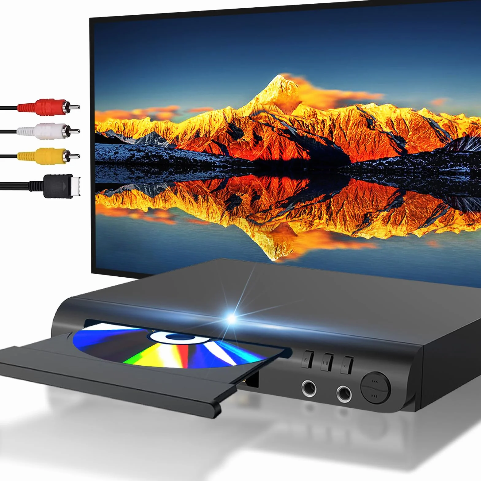 HDMI DVD Player für TV, Alle Region Free DVD Player mit Karaoke Ports und USB Eingang, PAL/NTSC Kompatibilität, Home CD Player mit HDMI und RCA/AV Kabeln