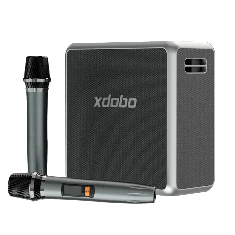 xdobo King Max Bluetooth Karaoke Lautsprecher mit 2 Wireless Mikrofone, 140W RMS, IPX5 Wasserdicht, Tragbarer Party-Lautsprecher, Typ-C, 12+ Stunden Spielzeit