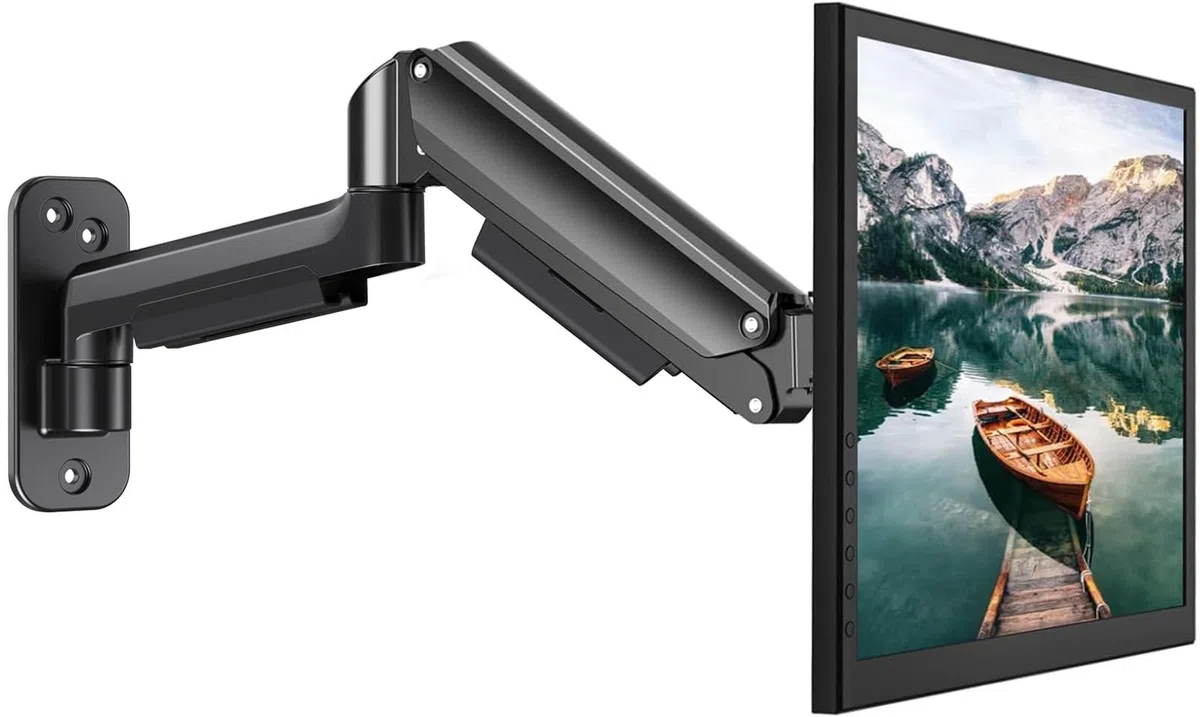 HUANUO Monitor Wandhalterung für 17-32 Zoll LED/LCD/TV Bildschirm, Monitor Halterung Wand, Monitor Arm Wall Mount mit 360° Drehbar Arm, VESA 75mm 100mm Gaming