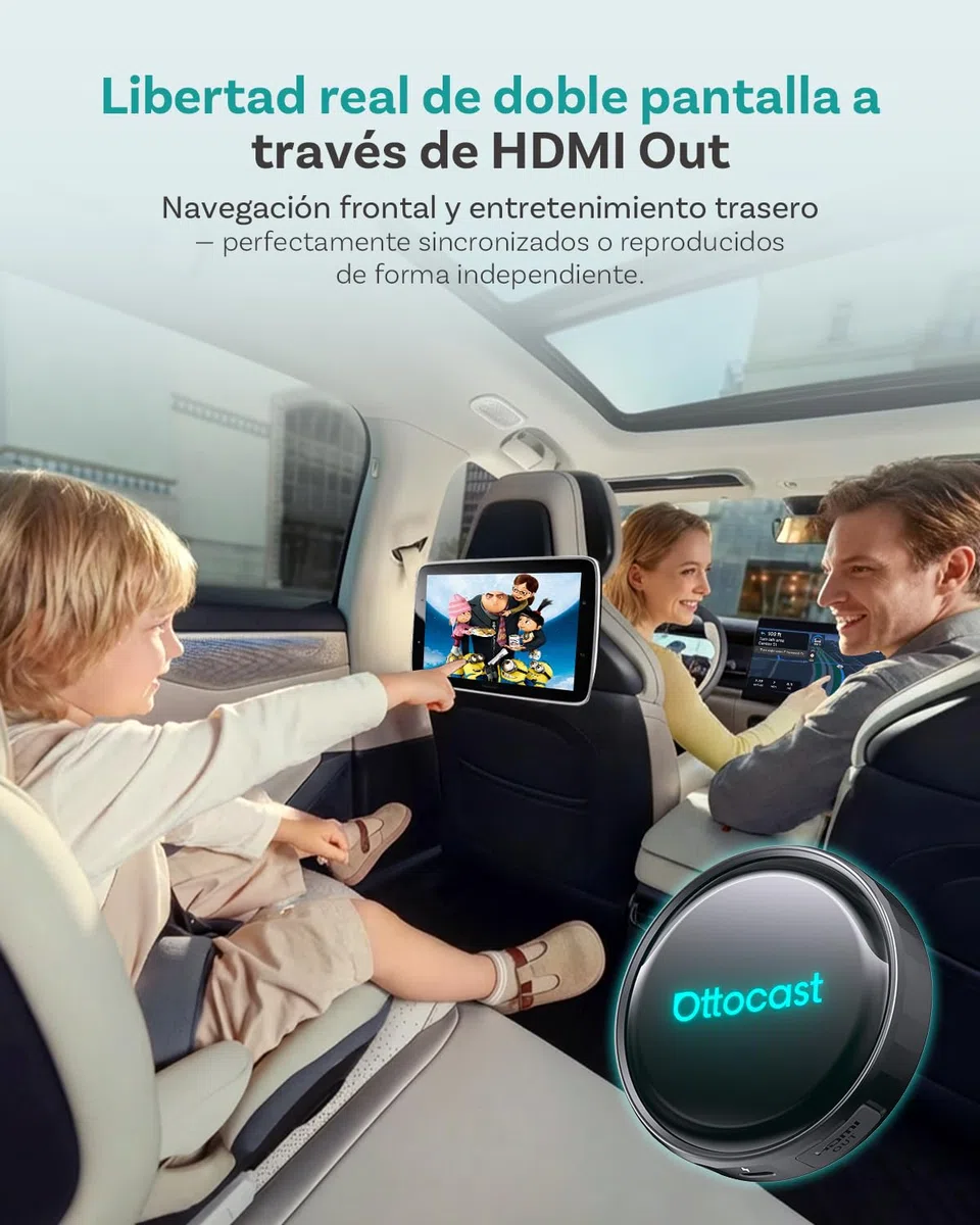 (2026 Neu) OTTOCAST P3 Pro CarPlay AI Box mit Fernbedienung, 3-in-1 Wireless CarPlay & Android Auto Adapter mit HDMI-Ausgang, 8GB+128GB, 5G WiFi, Split Screen, für kabelgebundene CP/AA Fahrzeuge