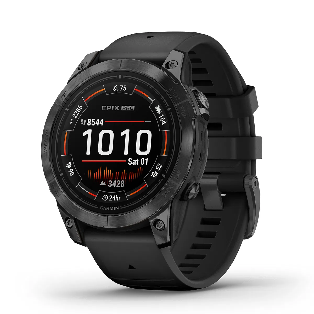 Garmin Epix Pro, 47 mm, GPS-Multisport-Smartwatch, Schwarz/Schiefergrau | AMOLED Display, bis zu 16 Tage Akkulaufzeit, LED-Taschenlampe, 80+ Sport-Apps, internationale Topokarten, Silikonarmband