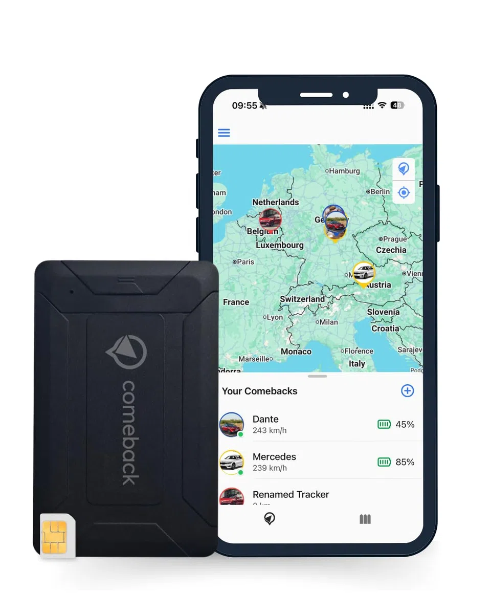 Comeback 4G GPS-Tracker für Auto, Motorrad, Wohnmobil, LKW mit Magnethalterung, Integrierte SIM-Karte, Live-Tracking-App für Android/iOS, Geschwindigkeits & Geofence-Warnungen, Lange Akkulaufzeit