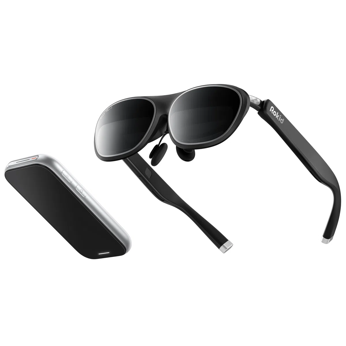 Rokid AR Spatial Schwarz, AR-Brille mit dreifachem Display für räumliches Computing, 150" 50° FOV, 120 Hz, 3DoF, IPD- und 0–600-Dioptrien-Myopie-Korrektur, Zugriff auf Tausende Apps.