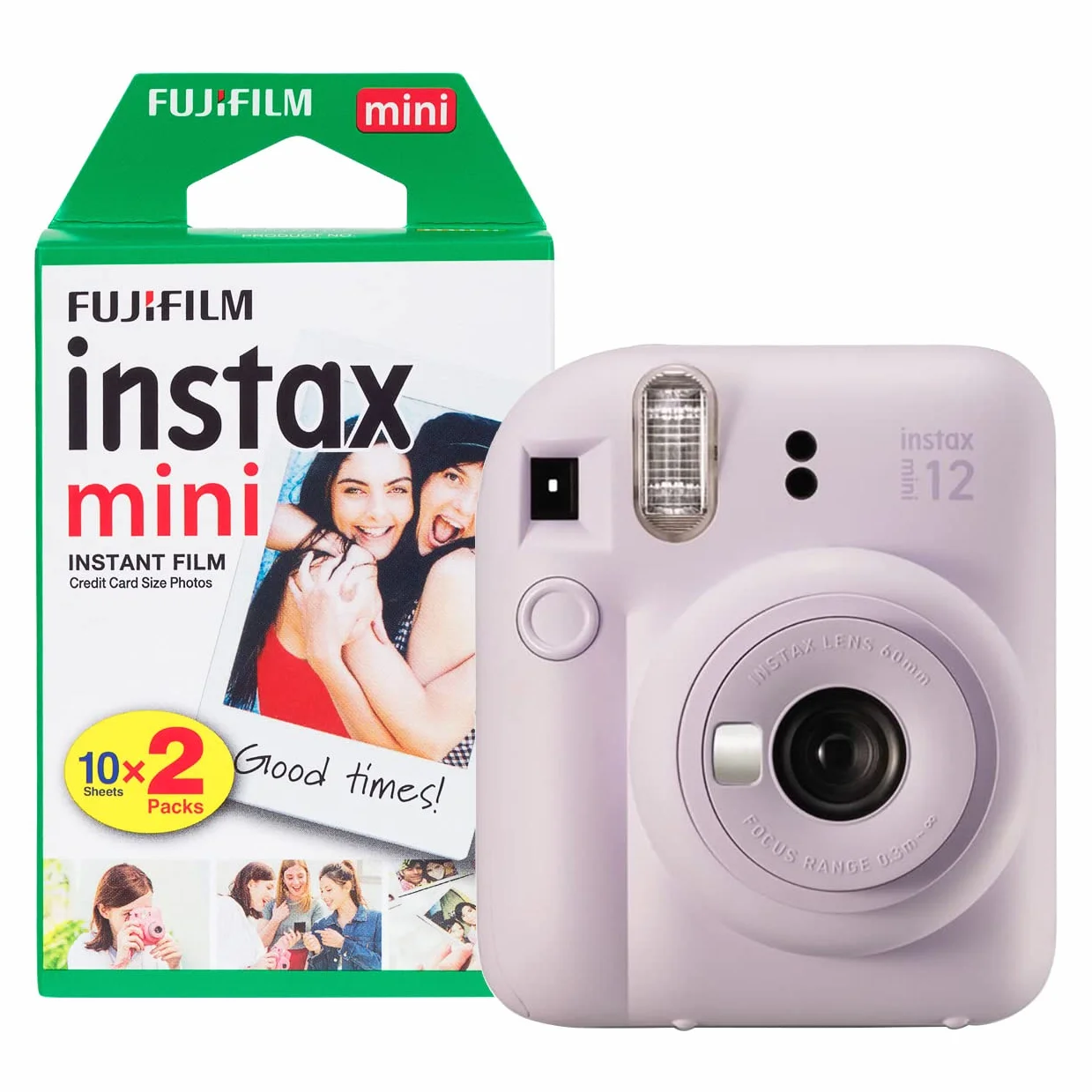 Fujifilm instax Mini 12 Sofortbildkamera mit 20 Filmen, Lila