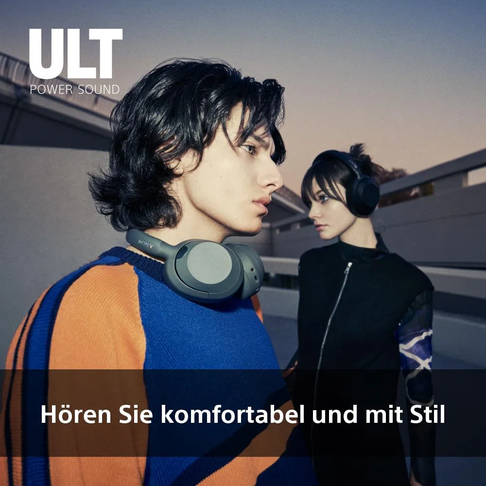 Sony ULT WEAR - Kabellose Kopfhörer mit Noise Cancelling, ULT Power Sound, ultimativer Deep Bass, selbem Prozessor wie WH-1000XM5, klare Anrufe, 30 Stunden Akkulaufzeit, iOS und Android - Schwarz
