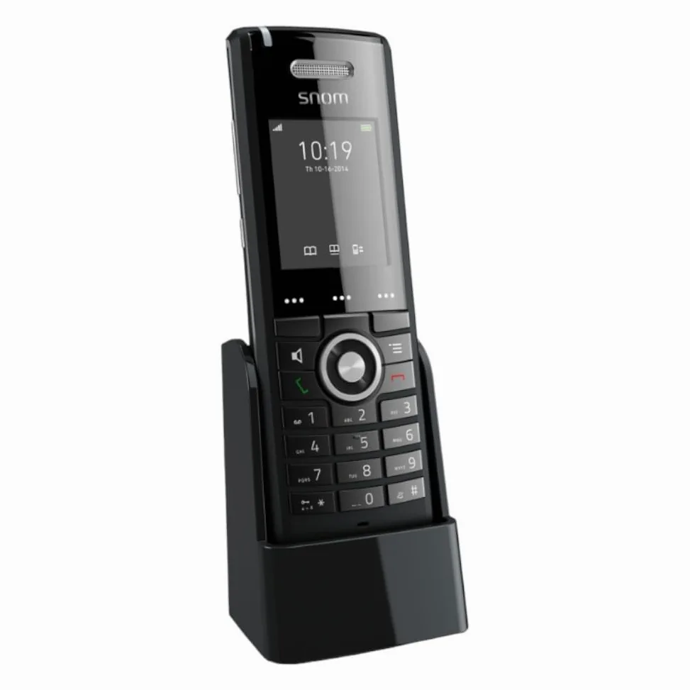 Snom M65 Professional DECT-Mobilteil (250 Stunden Standby, 2 Zoll 176 x 220 Pixel TFT, SW OTA-Upgrade, Vibrationsalarm, Gürtelclip, beleuchtete Tastatur), Schwarz, 00003969
