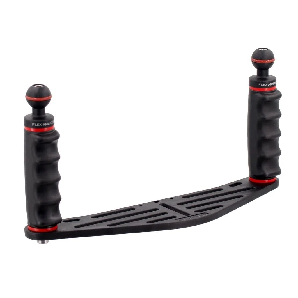 Kameraschiene 320 mm für Unterwassergehäuse mit Doppelgriff und Kugel 25 mm Unterwasserfotografie FLEX-ARM ST20204