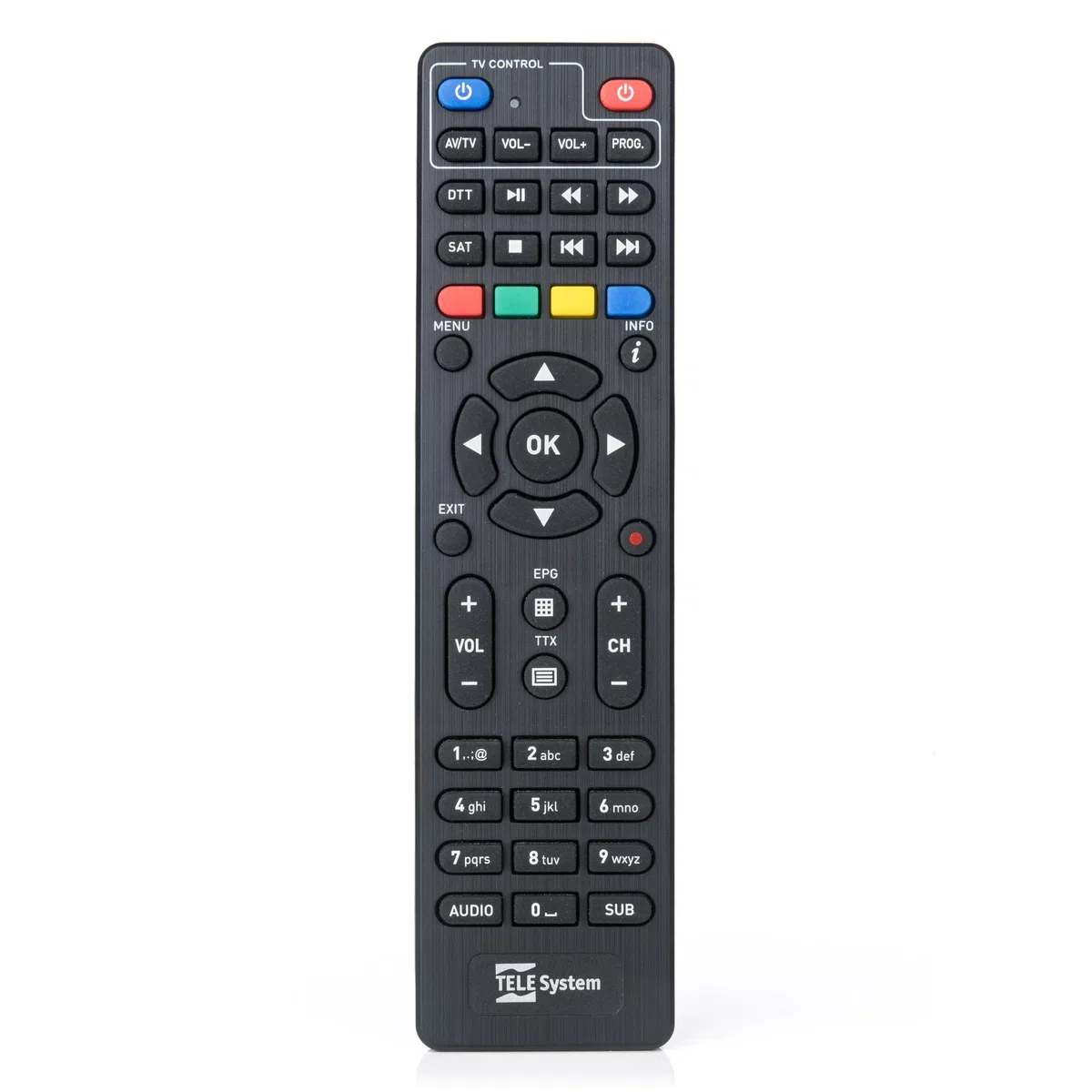 Tele System 2024 TS4020 PRO Digitaler terrestrischer und Satelliten-Decoder, DVB-T/T2 und DVB-S/S2 HEVC HD HDR10 HLG, Einzelfernbedienung