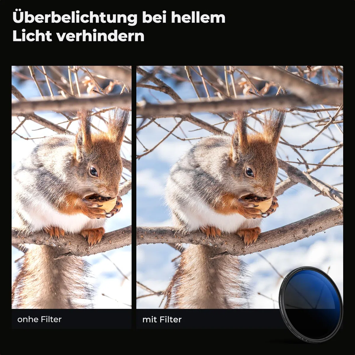 K&F CONCEPT 43mm ND Filter Variabler Graufilter ND2-ND400 (1-9 Blendenstufen) mit DREI Reinigungstücher für Landschaftsfotografie（Nano-Klear Serie）