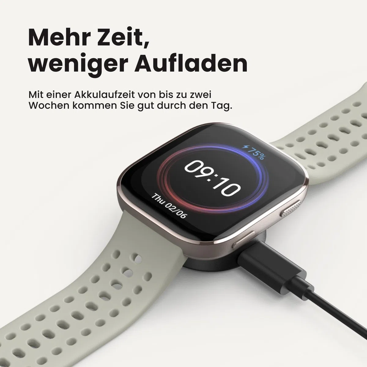 Amazfit Bip 6 Smart Watch 46mm, 14 Tage Akku, 1.97" AMOLED, GPS, AI, Bluetooth Anruf, Gesundheits-Fitness-Schlaf-Tracker, 140+ Trainingsmodi, 5 ATM