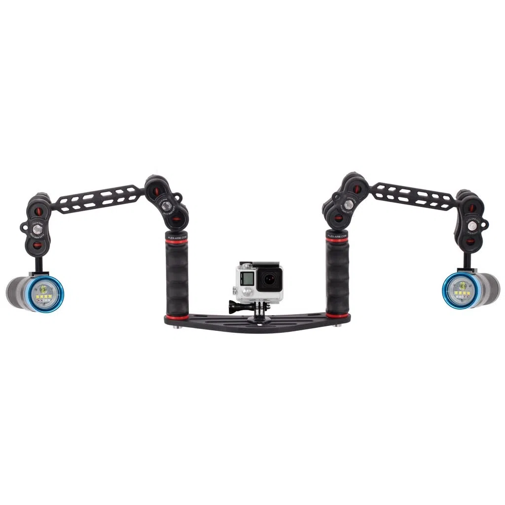 Unterwasser Tray Schiene für Action-Kameras mit Plastic Carbon Arme and YS-Adapter für GoPro DJI Osmo Apeman FLEX-ARM ST20130