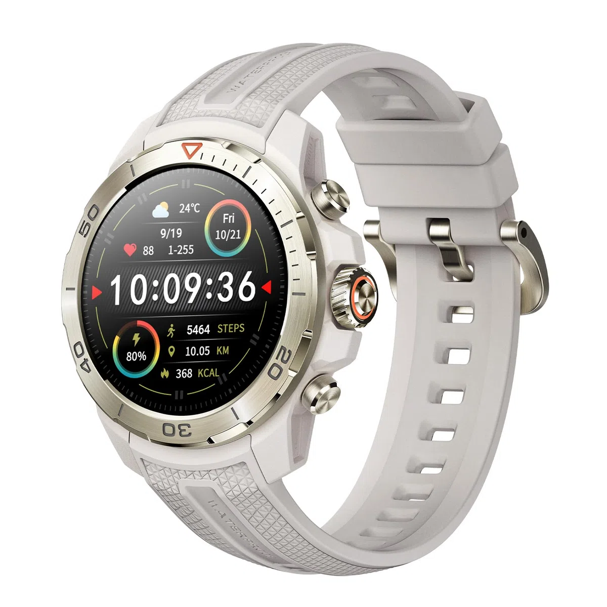 Mibro GS Explorer Smartwatch Herren Outdoor Militär, GPS, 10ATM Wasserdicht | 1,32" AMOLED, 20 Tage Akku, Kompass/Höhenmesser, Sportuhr für Wandern, Trekking, Running & Outdoor(Weiß)
