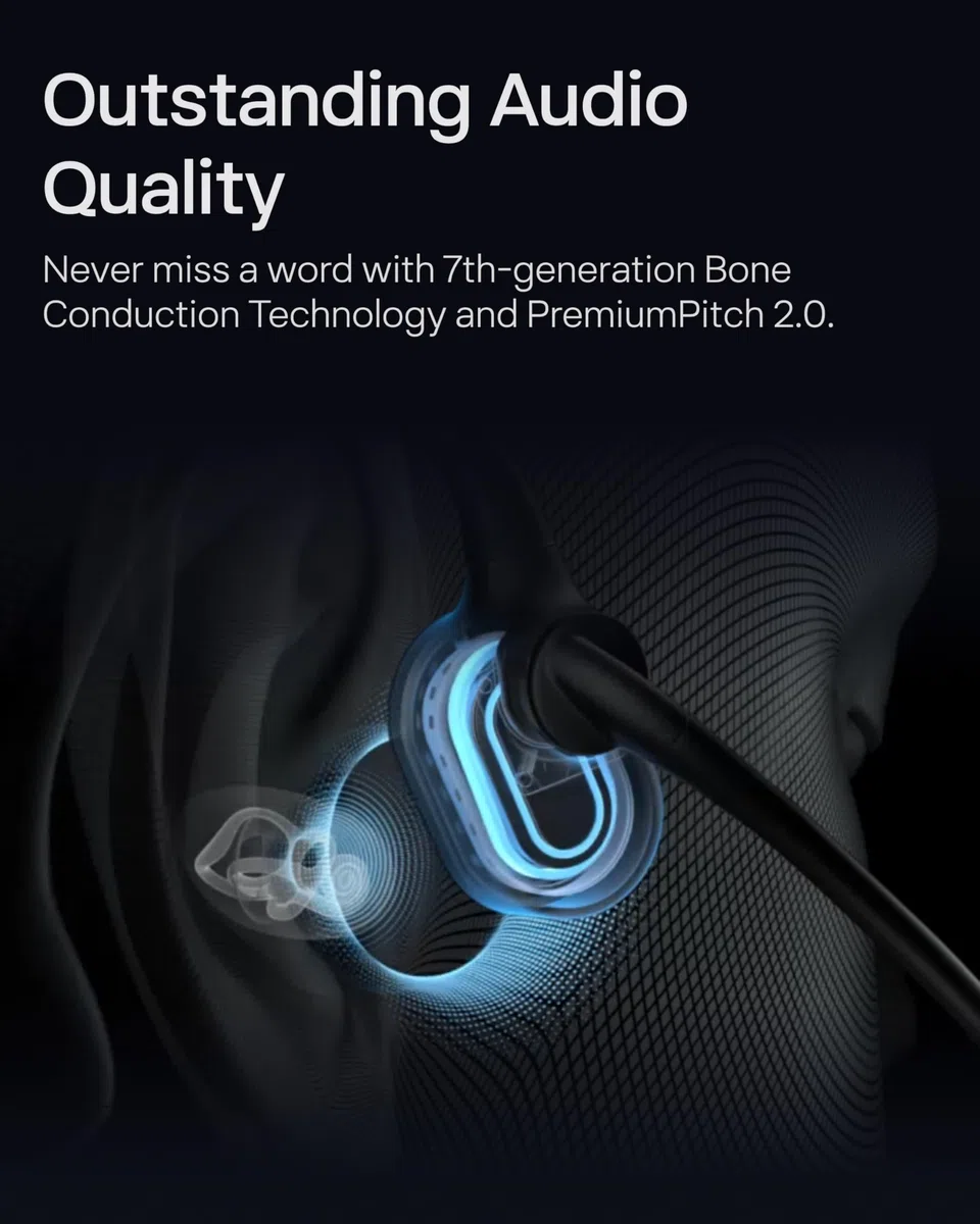 SHOKZ OpenComm2 2025 Upgrade kabellose Knochenschall Kopfhörer, Bluetooth Open-Ear-Headset mit Noise-Cancelling Mikrofon, Ohrhörer für Büro, Arbeit, Anrufe, Meeting, Autofahren, 16 Std Gesprächszeit