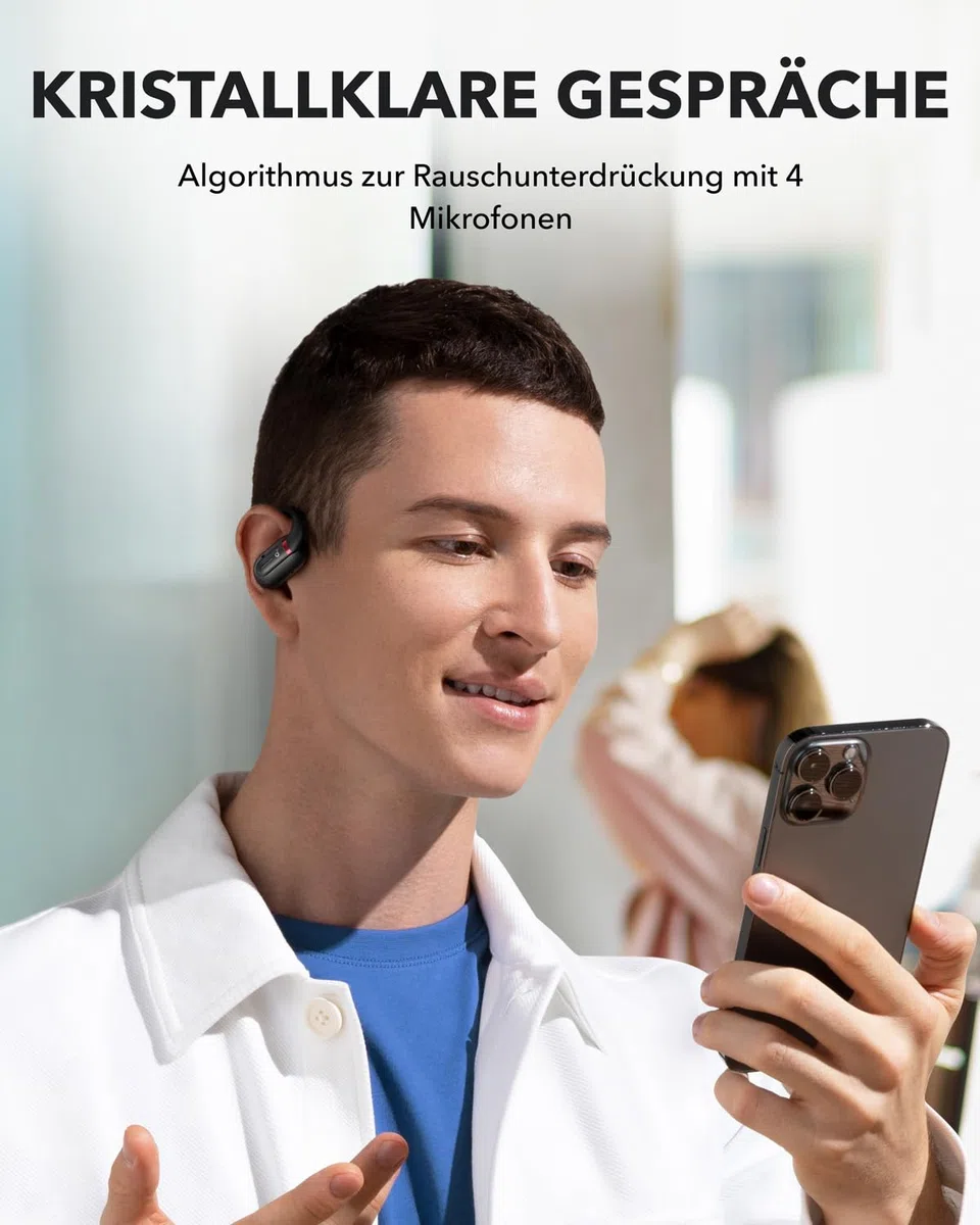soundcore by Anker V30i Open Ear Kopfhörer, leichte und komfortable Wireless Earbuds, Bequeme und ergonomische Ohrbügel, satter Bass, 36h Spielzeit, Bluetooth 5.3, App-Steuerung, klare Anrufqualität