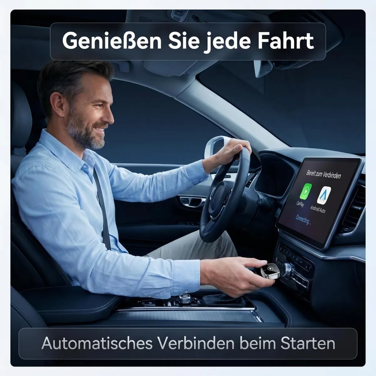 2 in 1 Wireless CarPlay Adapter, 5,8GHz Wi-Fi Niedrige Latenz, Stabile Verbindung für Verkabelte Werksautos