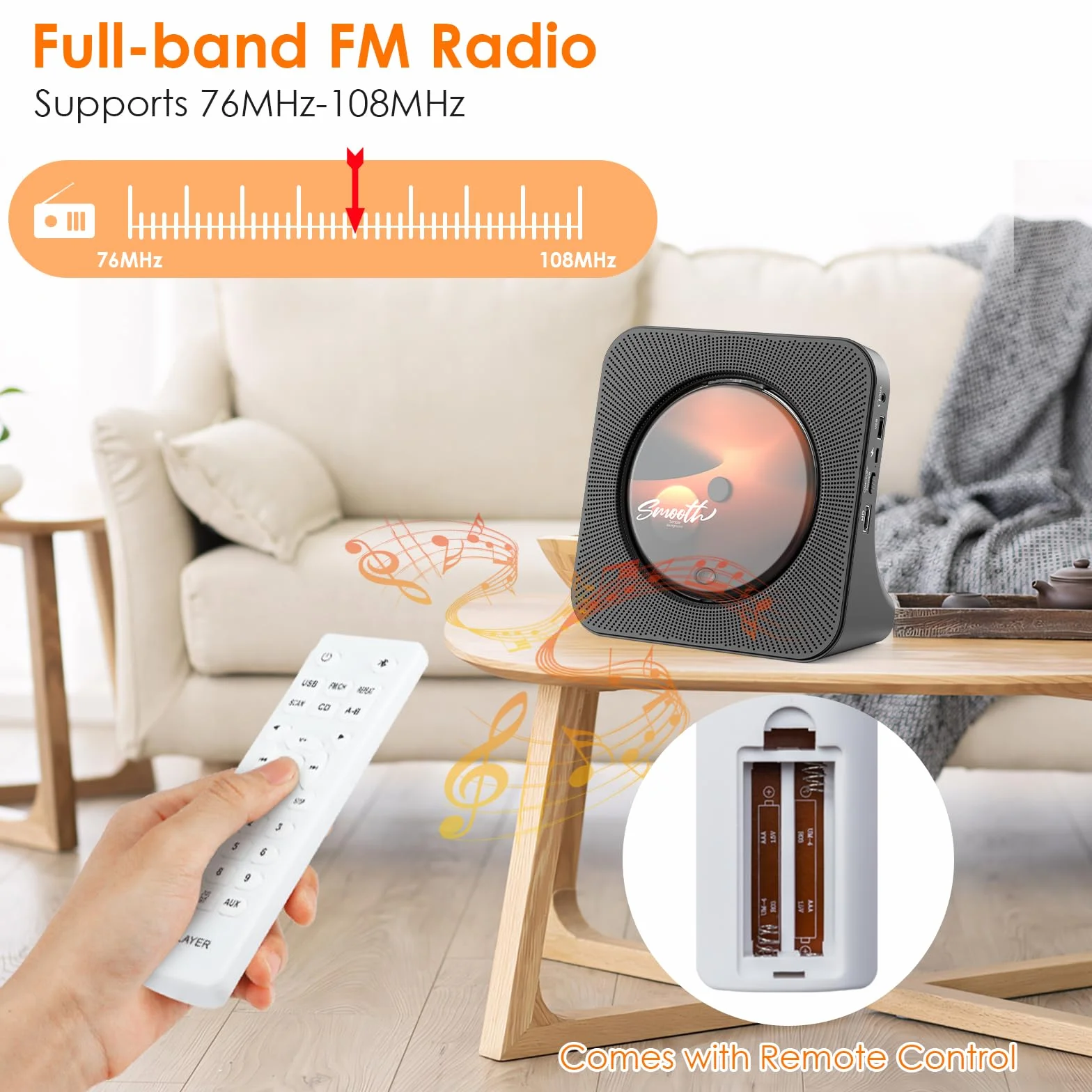 DVD Player mit HDMI CD Player Bluetooth mit Lautsprecher Fernbedienung Staubschutzhülle Bildschirm FM-Radio Timer USB-Wiedergabe AUX-Wiedergabe Kopfhöreranschluss Schwarz