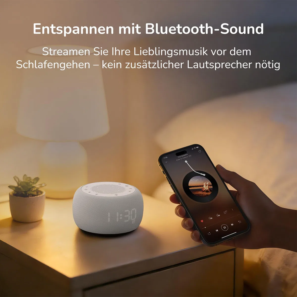 BUFFBEE Radiowecker mit wiederaufladbarem Akku & Bluetooth-Lautsprecher | 9 sanfte Wecktöne, dimmbares Nachtlicht & Display, Schlummerfunktion, tragbares Design für Zuhause, Büro & Reisen