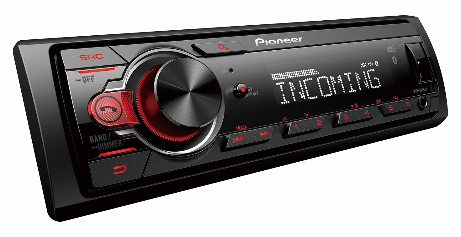 Pioneer MVH-330DAB-AN, 1DIN Autoradio mit RDS und DAB+, USB, AUX-Eingang, Bluetooth, geringe Einbautiefe, inklusive DAB-Antenne