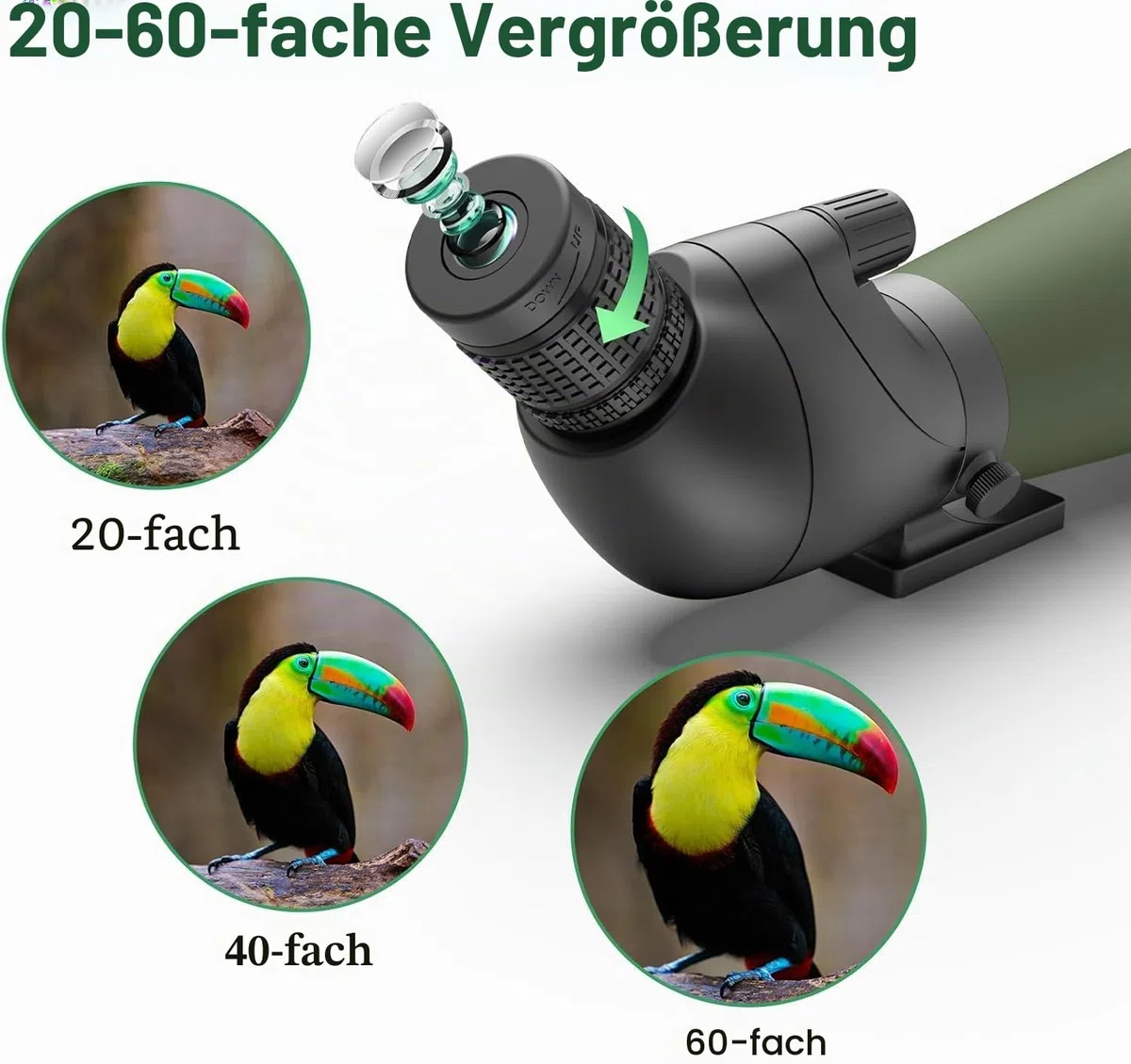 Gosky Spektiv Vogelbeobachtung 20-60 x 80 Porro Prism für sportschützen - wasserdichtes für das Schießen von Vogelbeobachtung Wildlife Scenery