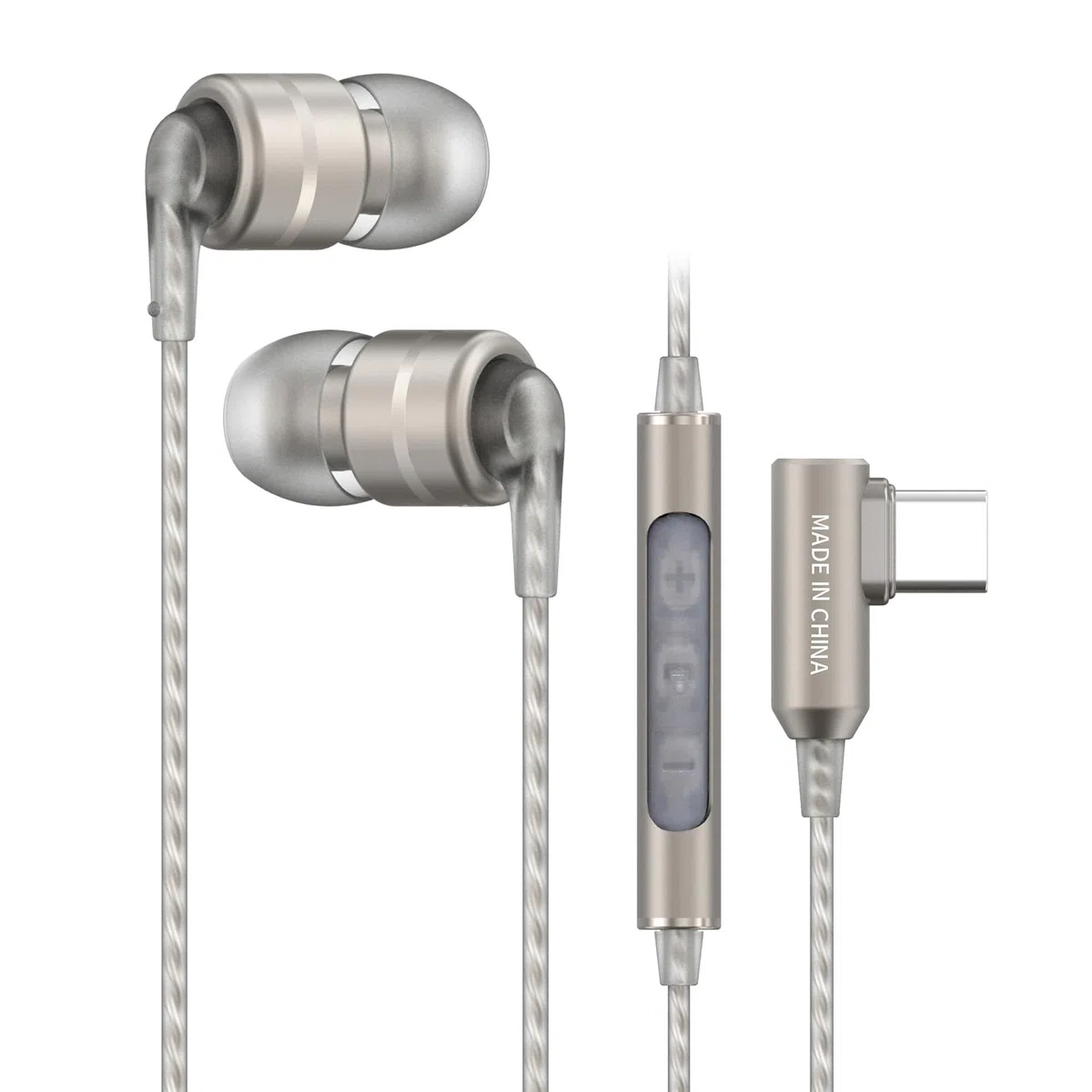SoundMAGIC E80D Digital USB C Headphones - Type C Wired Earbuds with Microphone HiFi Stereo Earphones Powerful Bass Noise Isolating Compatible with Android Device, Gunmetal