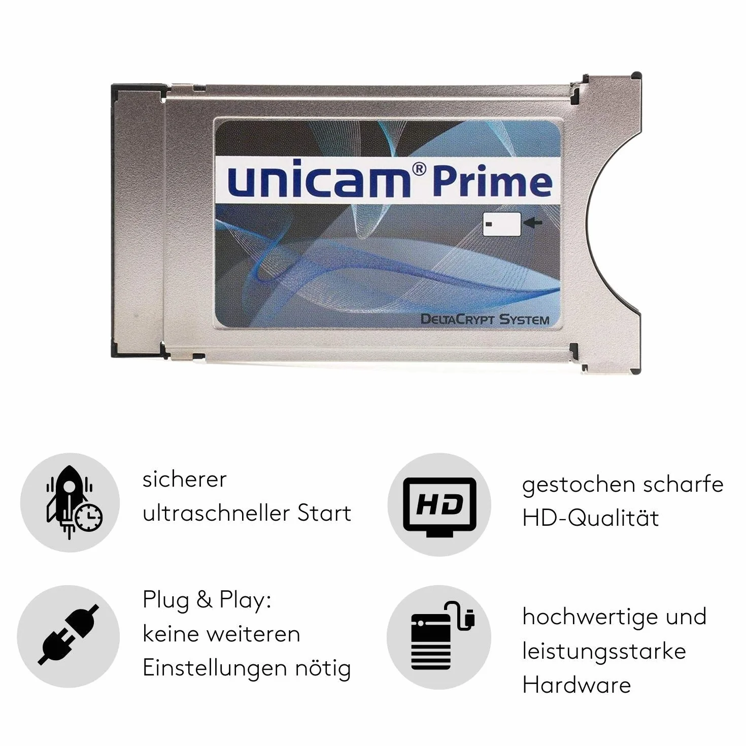 Prime CI Modul I Common Interface Karte mit DeltaCrypt-Verschlüsselung 3.0 für den Empfang verschlüsselter Sender I DVB CI-konforme PCMCIA CI-CAM für Smart Cards TV (CI Modul)