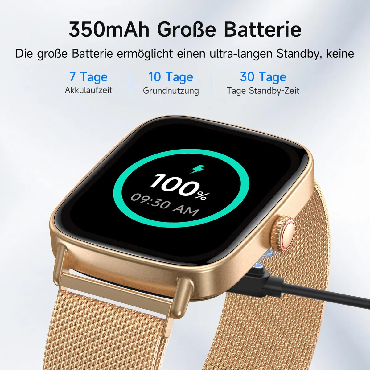 Smartwatch Damen mit Telefonfunktion 1.85" HD Herzfrequenz Schlafmonitor SpO2 Schrittzähler 110+ Sportmodi Fitnessuhr IP68 Wasserdicht Kompatibel iOS Samsung Android