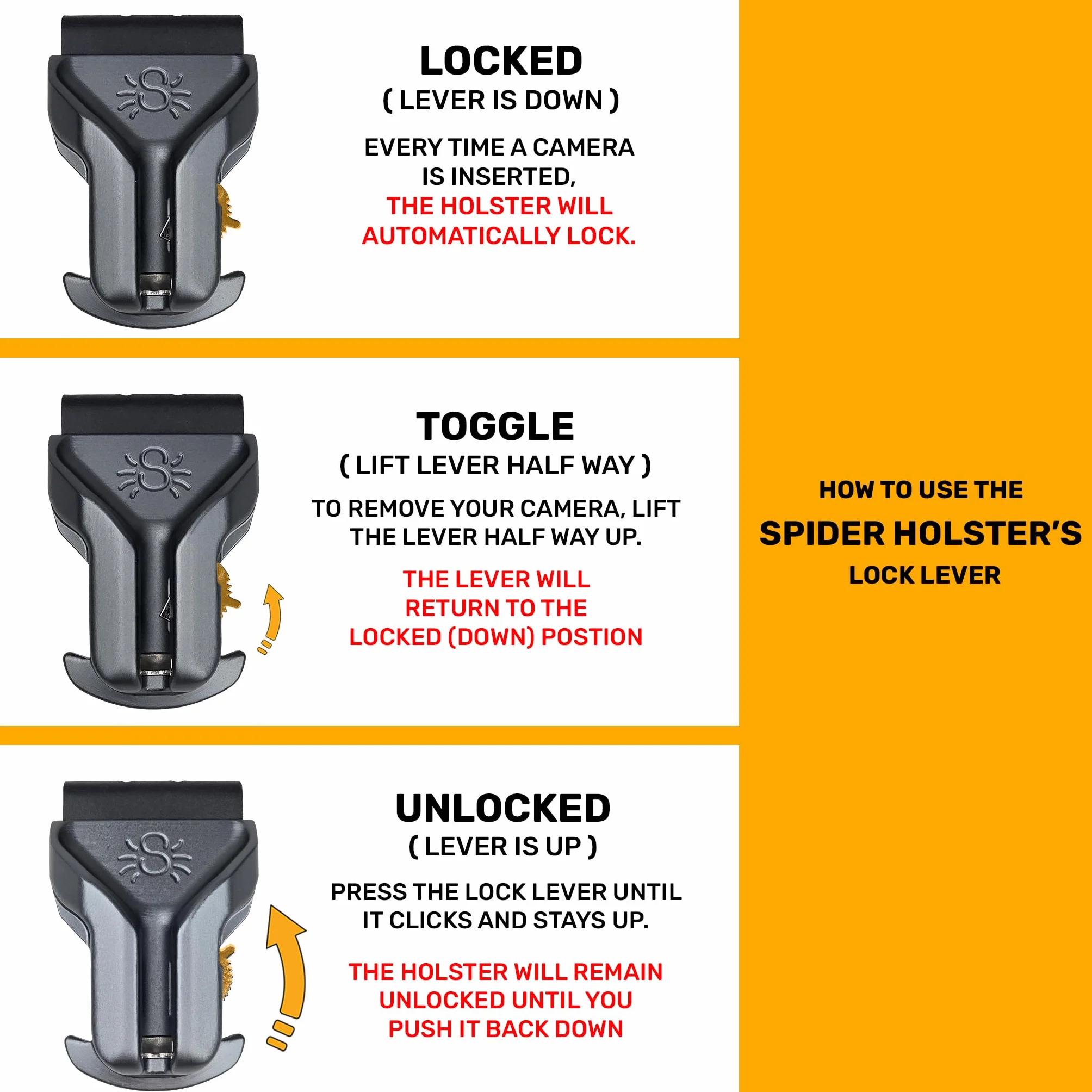 Spider Holster – SpiderPro Single Camera System v2 Professional Carrying Kit for DSLR and Mirrorless Cameras and Heavy Gear Includes Belt with Built-in Camera Holster for Quick-Draw Camera Access