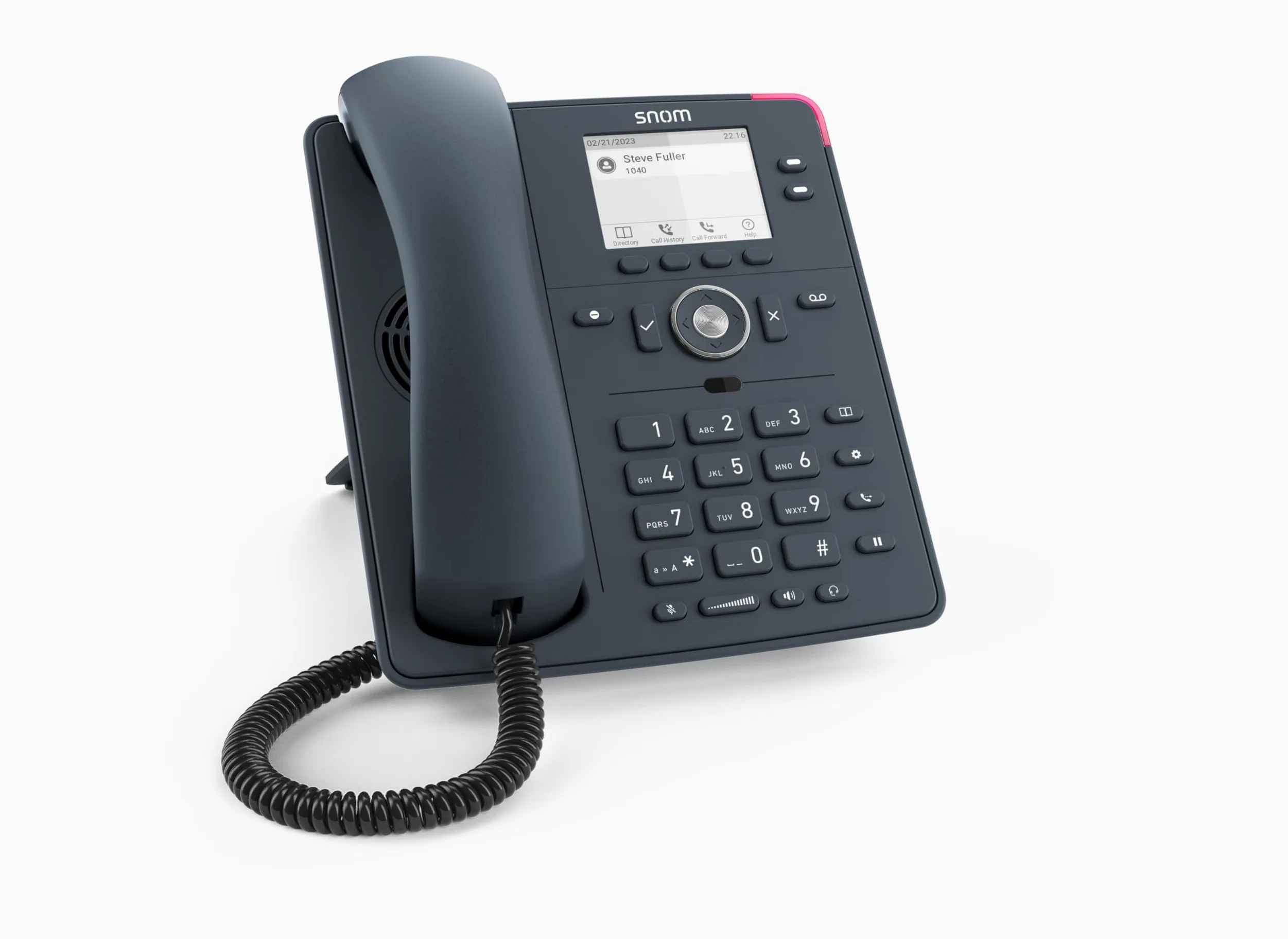 Snom D150 Schiefergraues IP Desk-Festnetztelefon, 2 SIP-IdentitäTen, Gigabit Ethernet, PoE, 2,8 Graustufen TFT LCD, SmartLabel-Funktionstasten, HD-Audio, FritzFon, Fritzbox Kompatibel