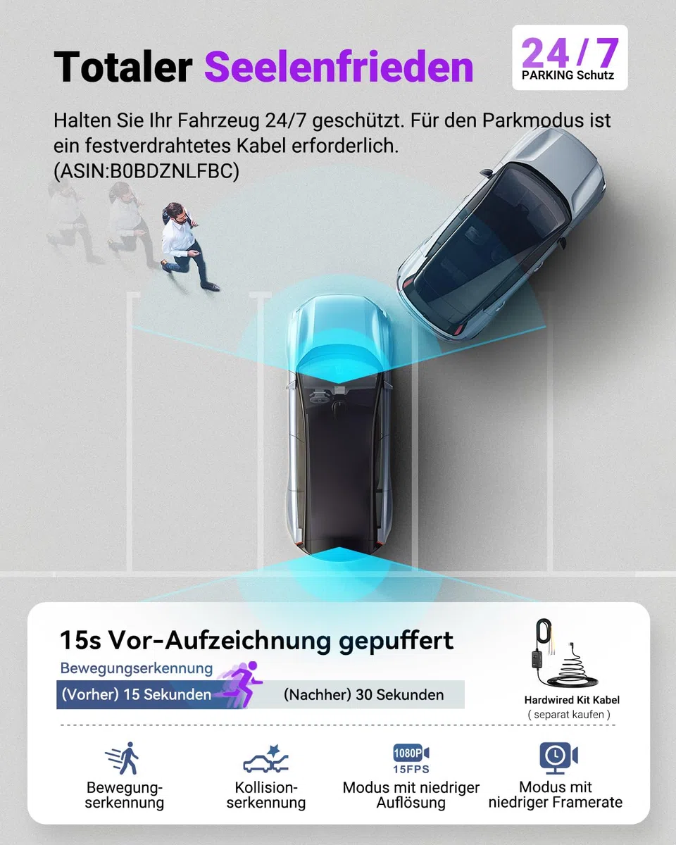 VANTRUE S1 PRO MAX 4K+4K Dashcam Auto Dual STARVIS 2 IMX678 HDR Nachtsicht Dash Cam Vorne Hinten, 5,8GHz WLAN GPS, 15S Puffer Parkmodus, DSGVO-konform, AI Auto Kamera ADAS BSD, Sprachbefehl, 1TB Max