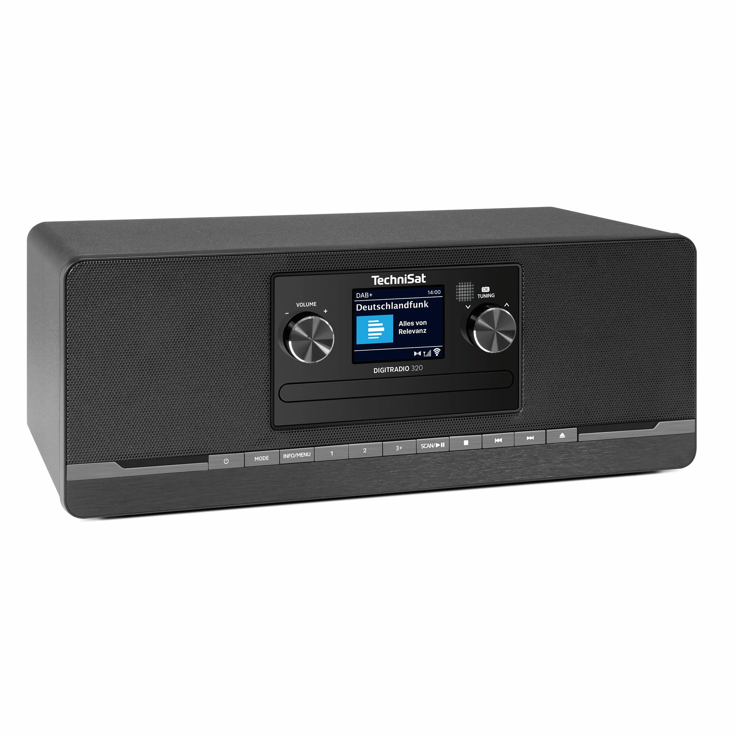 TechniSat DIGITRADIO 320 – Stereo Digitalradio (Kompaktanlage mit DAB+ & UKW, CD-Player, Bluetooth, USB, 2×5W RMS, TFT-Farbdisplay, Favoritenspeicher, Wecker, Sleeptimer, Fernbedienung) Schwarz