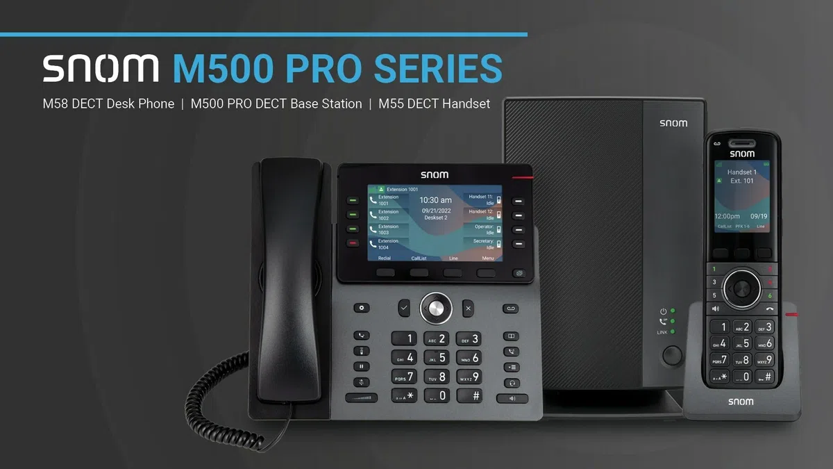 Snom M58 DECT-Mobilteil, 5" Farbdisplay, SIP, Schwarz, 00004631 | HD-Audio Schnurlostelefon für M500-System, 5-Zoll-Touchscreen, SRTP/TLS-Verschlüsselung, Home Office & KMU, 3 Jahre Garantie