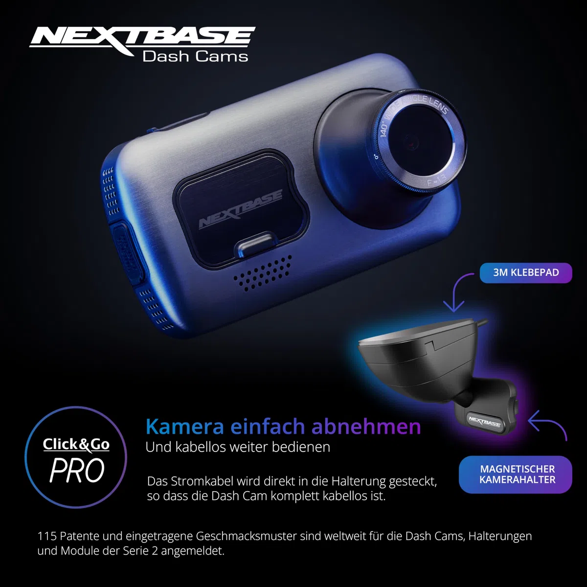 Nextbase® 622GW Dashcam Auto Vorne Hinten | Parkmodus 24/7 | 2160p 30fps Dash Cam | 3-Zoll-Bildschirm | Auto Kamera 140 Grad Betrachtungswinkel Nachtsicht Pro | Inklusive 64GB MicroSD Karte