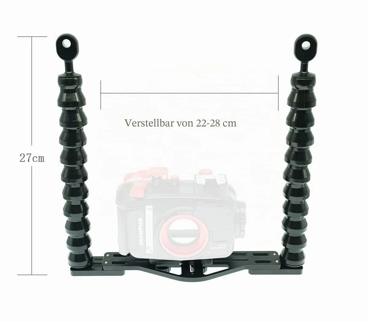nitescuba Dualen Flexarmen Unterwasser-Kameraschiene Tray – Fotostabilisator für GoPro, RX100, PT-059