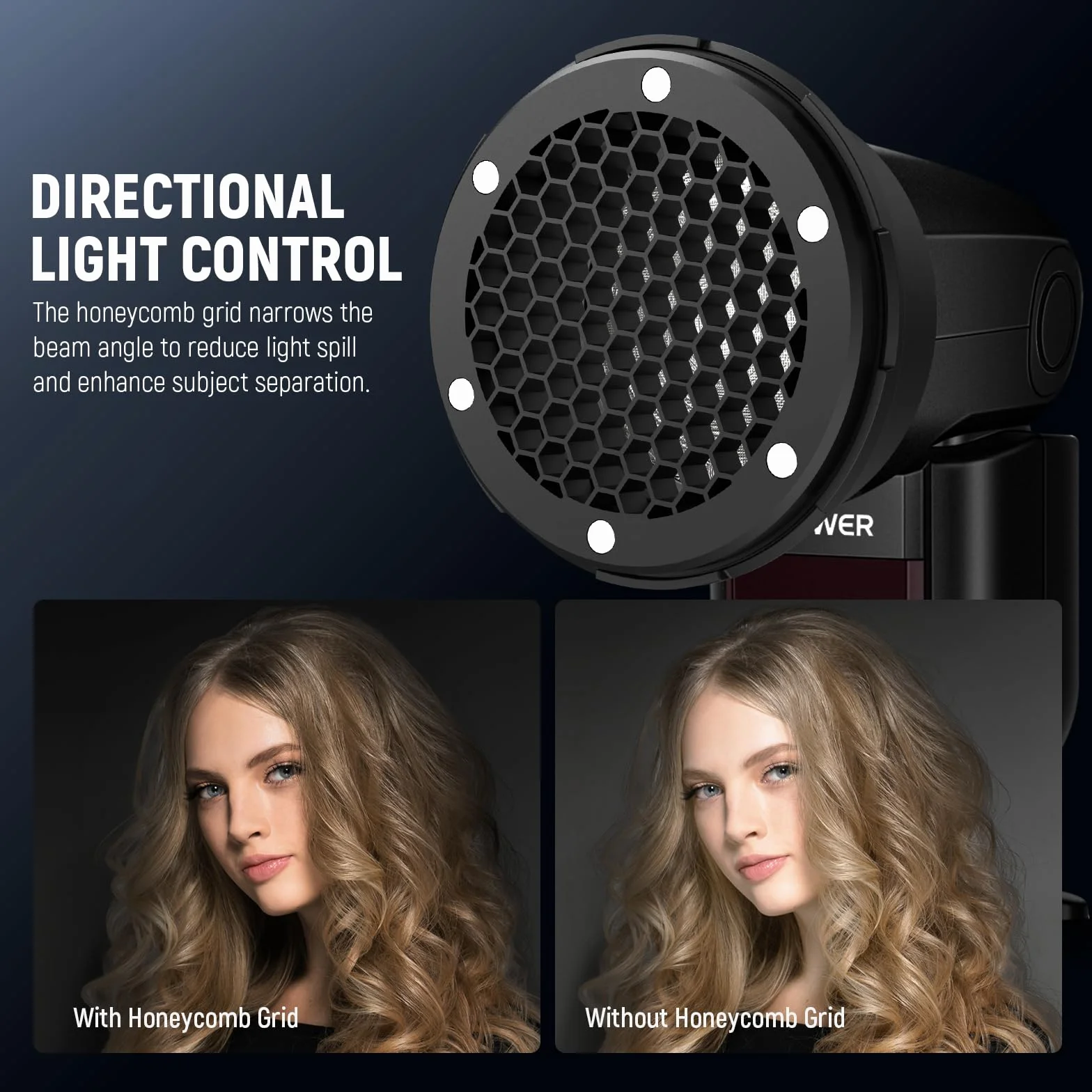NEEWER Flash Zubehör Set mit Silikon Diffusor, Gitter, Reflektor, 6X Farbgel und 1x magnetischem Adapterring, kompatibel mit Godox V1/V1 PRO NEEWER Z1 Z2 Round Head Kamera Blitz Flashlight, CRS5