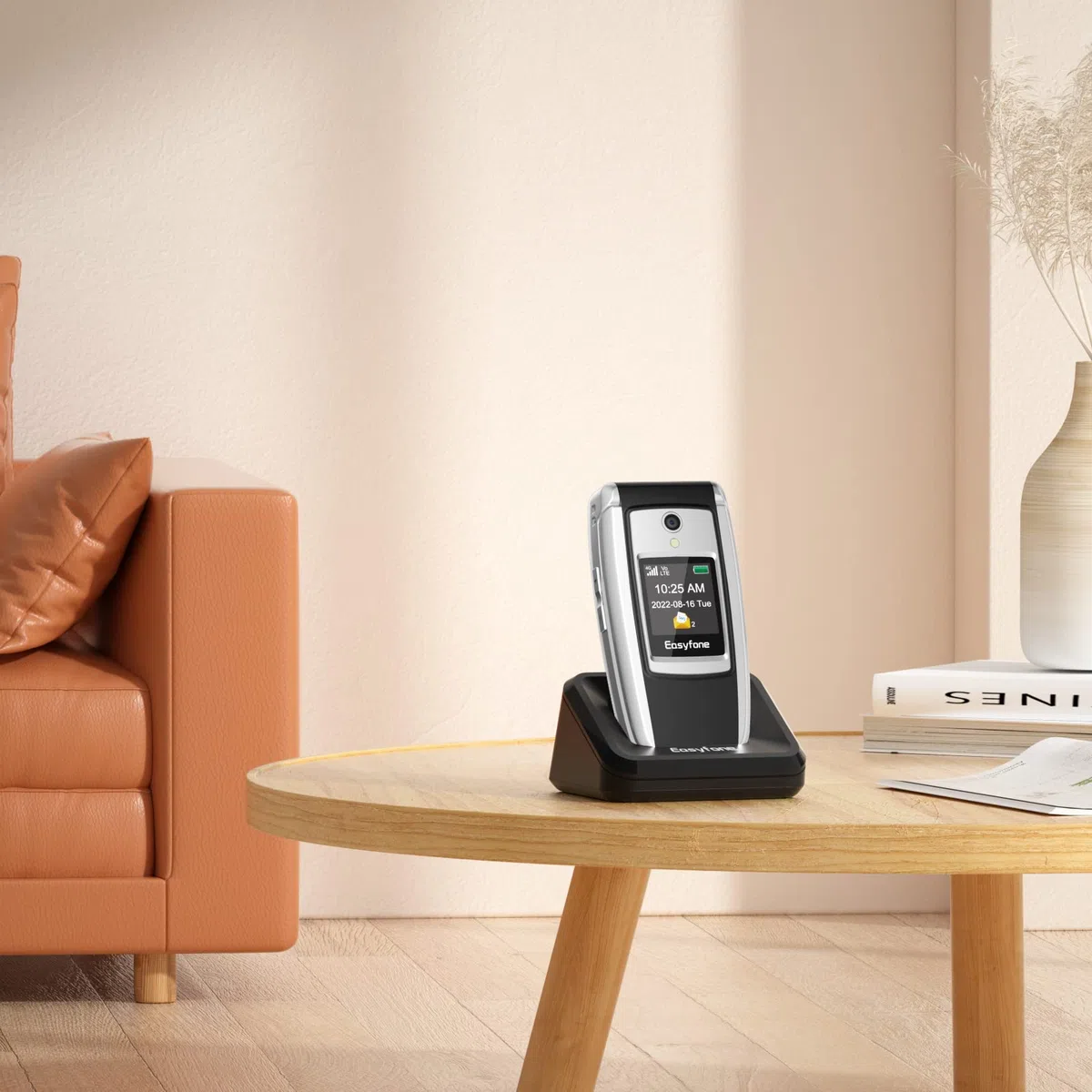 Easyfone T300 4G Seniorenhandy Klapphandy ohne Vertrag, Großtasten Mobiltelefon Einfach und Tasten Notruffunktion, Taschenlampe, 1500mAh Akku und Ladestation (Schwarz)