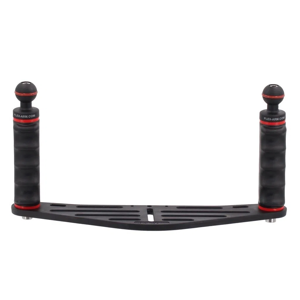 Kameraschiene 320 mm für Unterwassergehäuse mit Doppelgriff und Kugel 25 mm Unterwasserfotografie FLEX-ARM ST20204