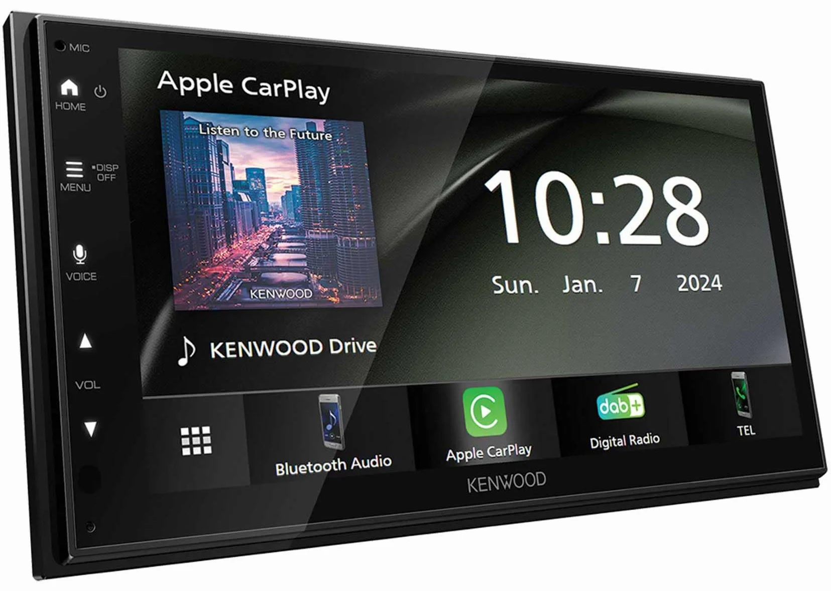 Kenwood DMX6523DABS - 17,3 cm WSVGA Moniceiver mit DAB+/FM, Wireless CarPlay & Android Auto, Apple & Android Wireless-Mirroring, Bluetooth, kapazitivem Touchpanel, DSP, 4 x 50 Watt, 3 x Pre-Out 2,5V