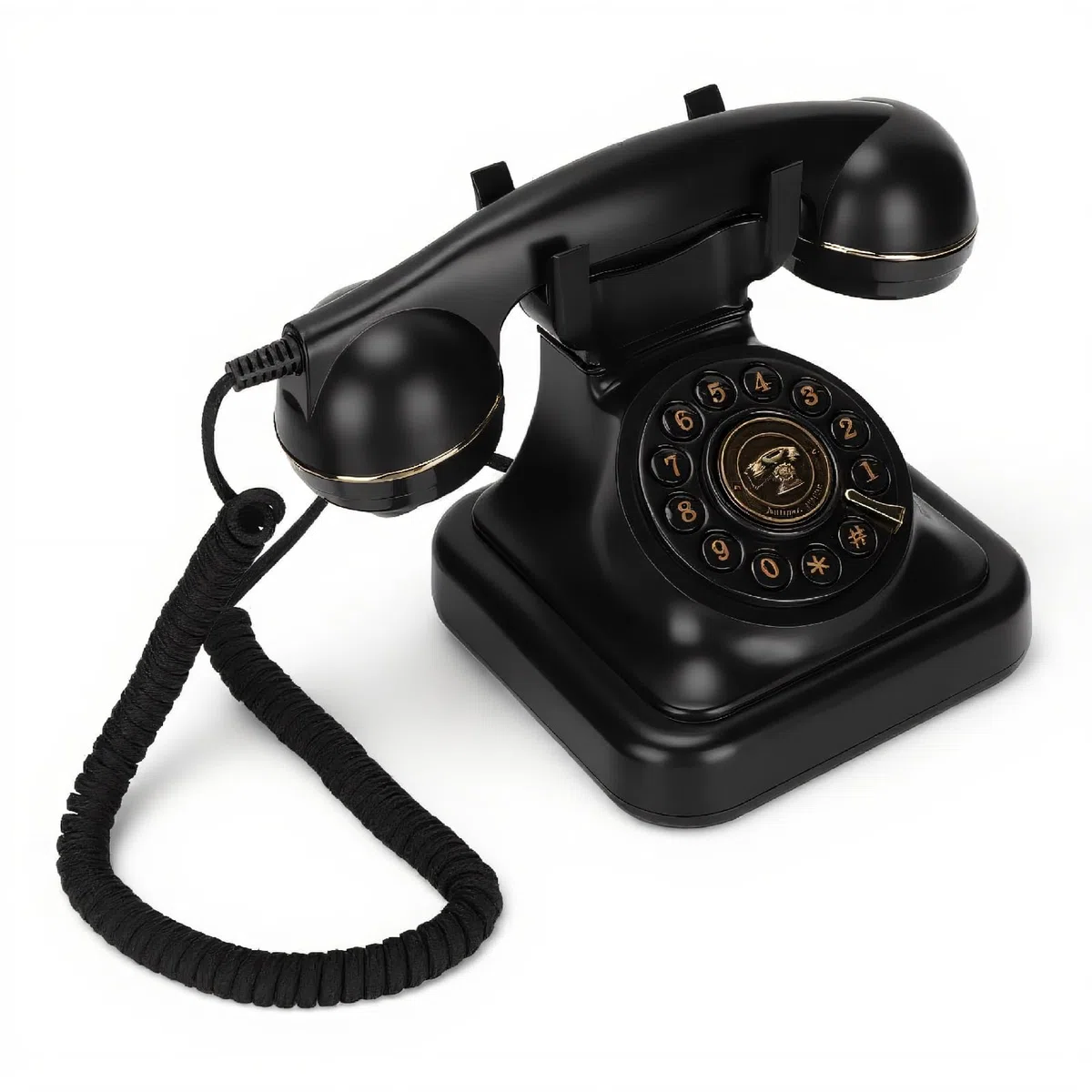 Vintage-Festnetztelefon, Altmodisches Schnurgebundenes Tischtelefon mit Klassischem Drehdesign mit Disc-Taste, Schnurgebundenes Retro-Telefon für Zuhause und Büro