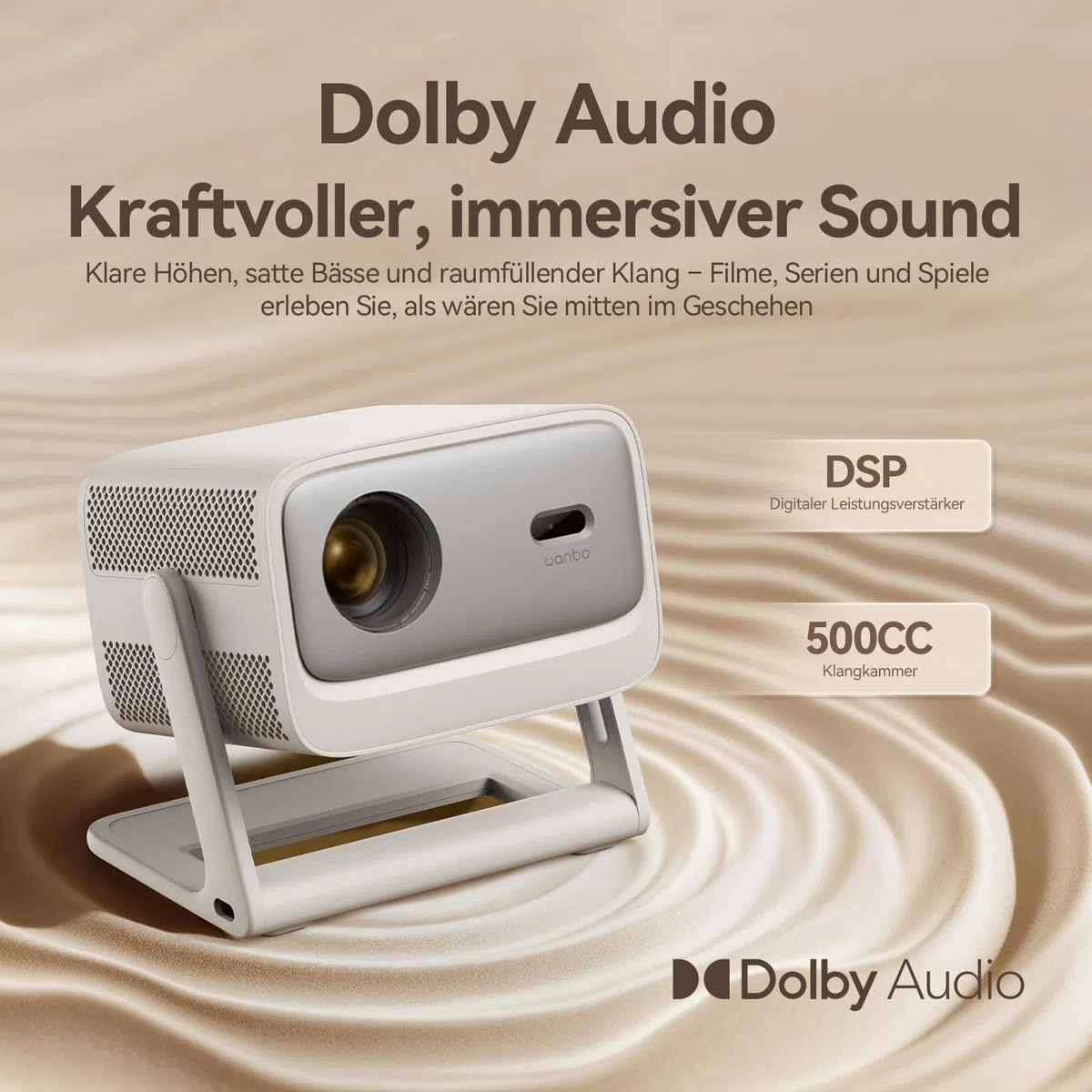 WANBO Vali 1 Pro Smart Beamer 4K Unterstützung MEMC HDR10 Dolby eARC HDMI 2.1 900 ANSI 1080P FHD Outdoor Projektor bis 260"