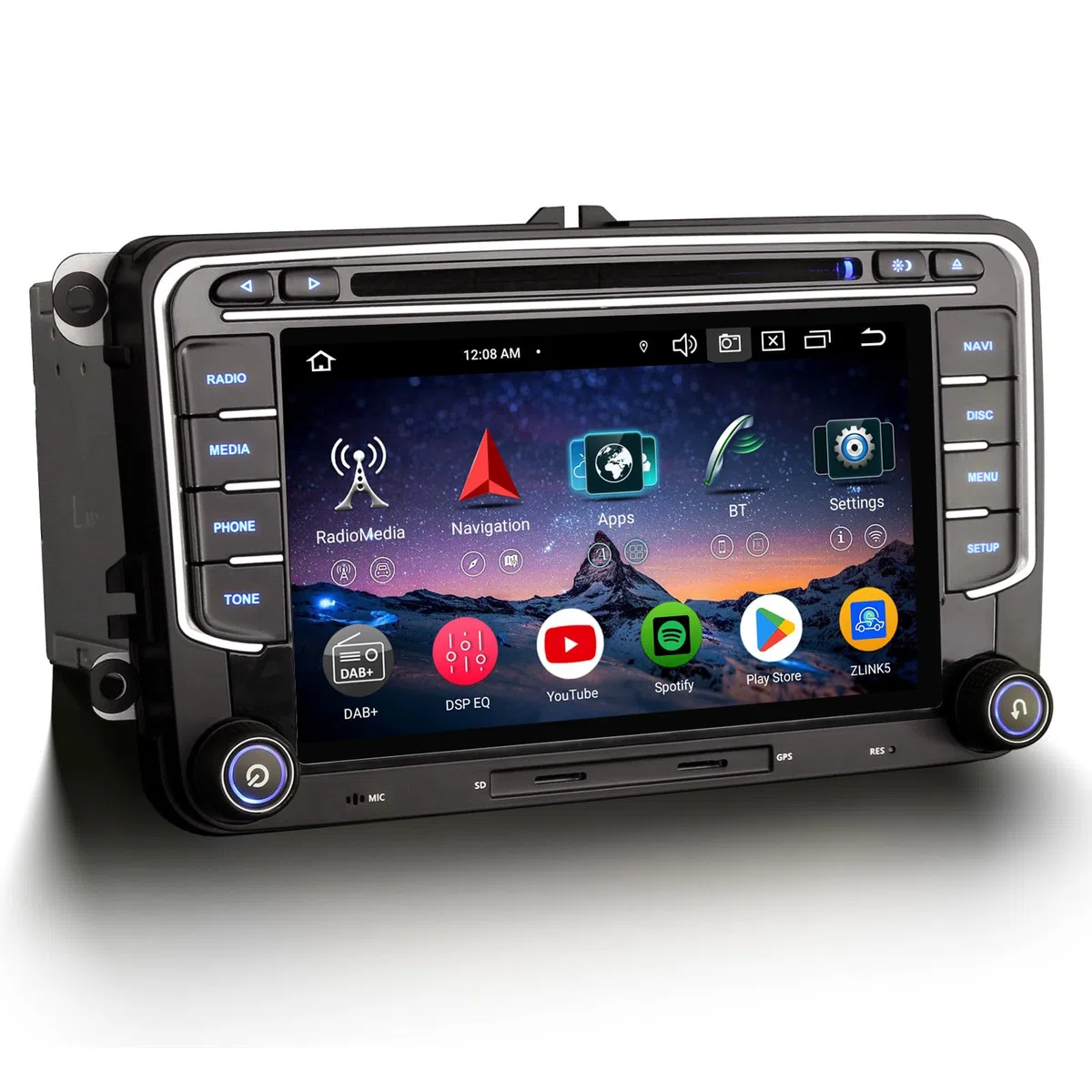 Erisin Android 16 Autoradio mit CD für VW Golf 5 Golf 6 T5 Polo 6R Passat | 7 Zoll Autoradio Bluetooth VW Touran Tiguan Seat Skoda CarPlay Android Auto GPS Navigation WiFi 4G DSP DVD FM RDS Canbus OPS