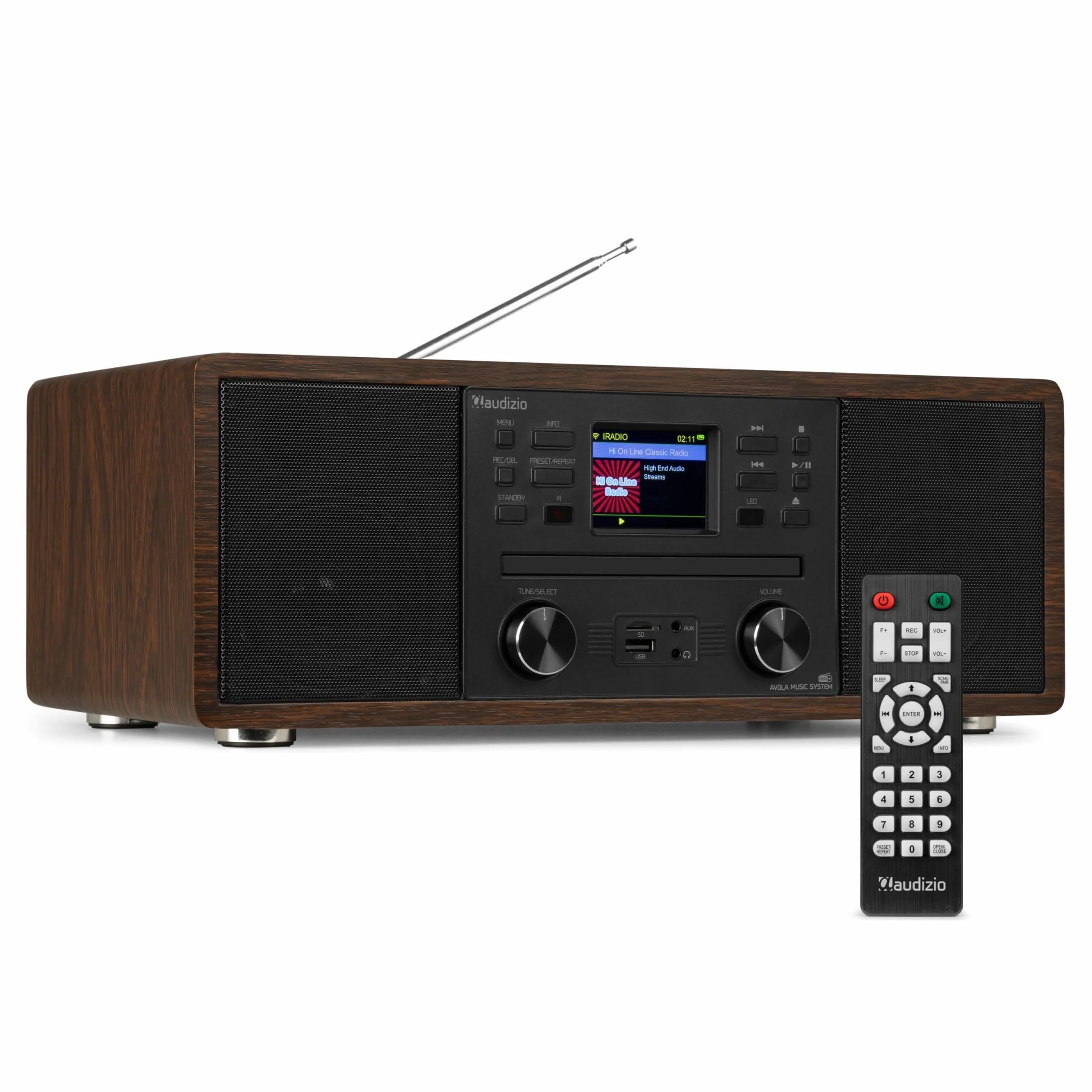 Audizio Avola: DAB+ Internetradio Mit CD-Player | WLAN, Bluetooth & FM | Hochwertiger Sound | DAB Plus Radio in Holz Braun