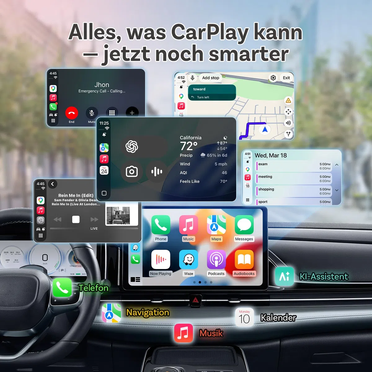 (Neues Modell 2026 ) OTTOCAST Kabelloser CarPlay & Android Auto Adapter 2-in-1, Ottocast Mini Slim für iOS 10+ & Android 11+ Smartphones, Mehrbenutzer-Unterstützung, Plug & Play, Schnelle Verbindung