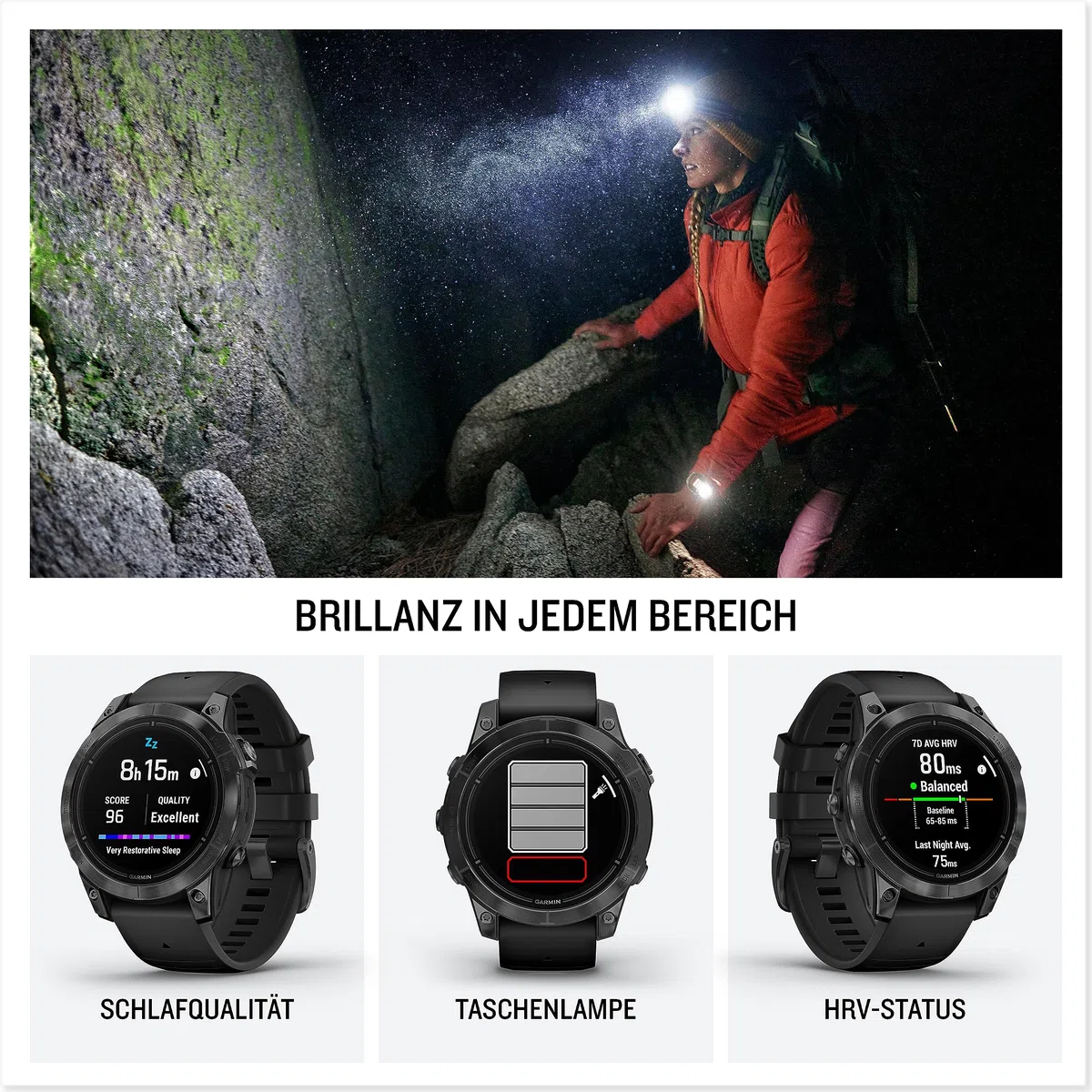 Garmin Epix Pro, 47 mm, GPS-Multisport-Smartwatch, Schwarz/Schiefergrau | AMOLED Display, bis zu 16 Tage Akkulaufzeit, LED-Taschenlampe, 80+ Sport-Apps, internationale Topokarten, Silikonarmband