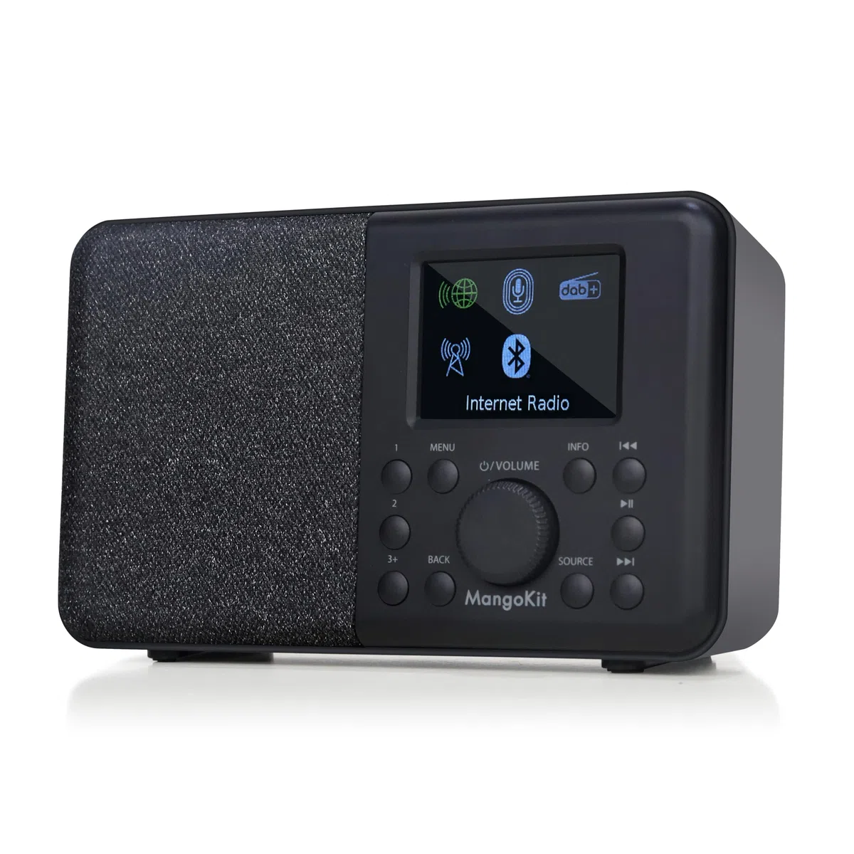SR10 Internet Radio mit DAB/DAB+,WIFI Radio mit Podcast Player,Smart DAB Radio mit Bluetooth,FM Radio,Küchenradio mit Netz- und Batteriebetrieb,Farbdisplay,Doppelalarm,Presets Support-Schwarz