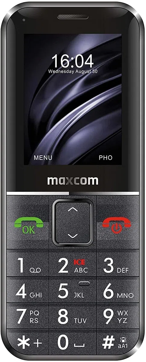 MaxCom MM735BB: Seniorenhandy mit wasserdichtem Notrufarmband und GPS Ortung ohne Vertrag, Hausnotruf Handy für Senioren, Helpline Firmware